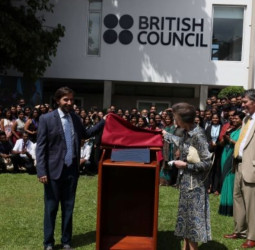 Her Royal Highness The Princess Royal and Vice Admiral Sir Timothy Laurence visit British Council office